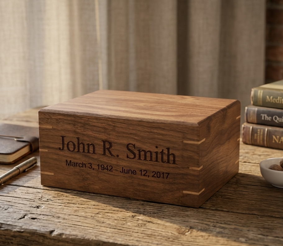 Walnut Urn Solid Top