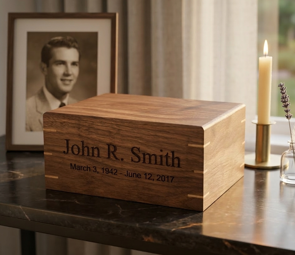 Walnut Urn Solid Top